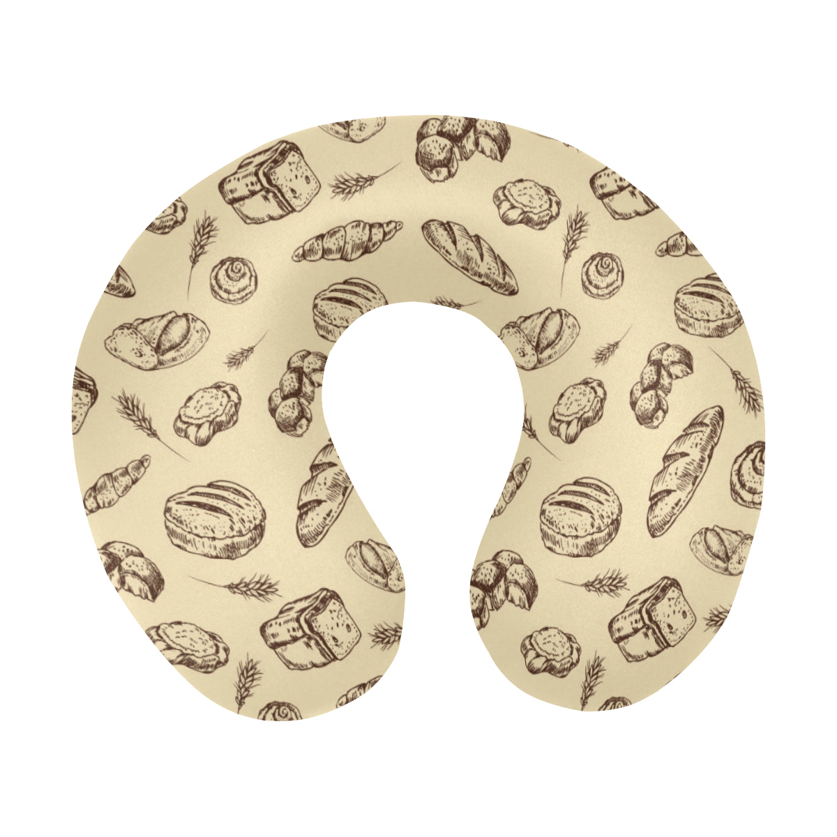 Bread Pattern Print Design 04 U-Shaped Travel Neck Pillow