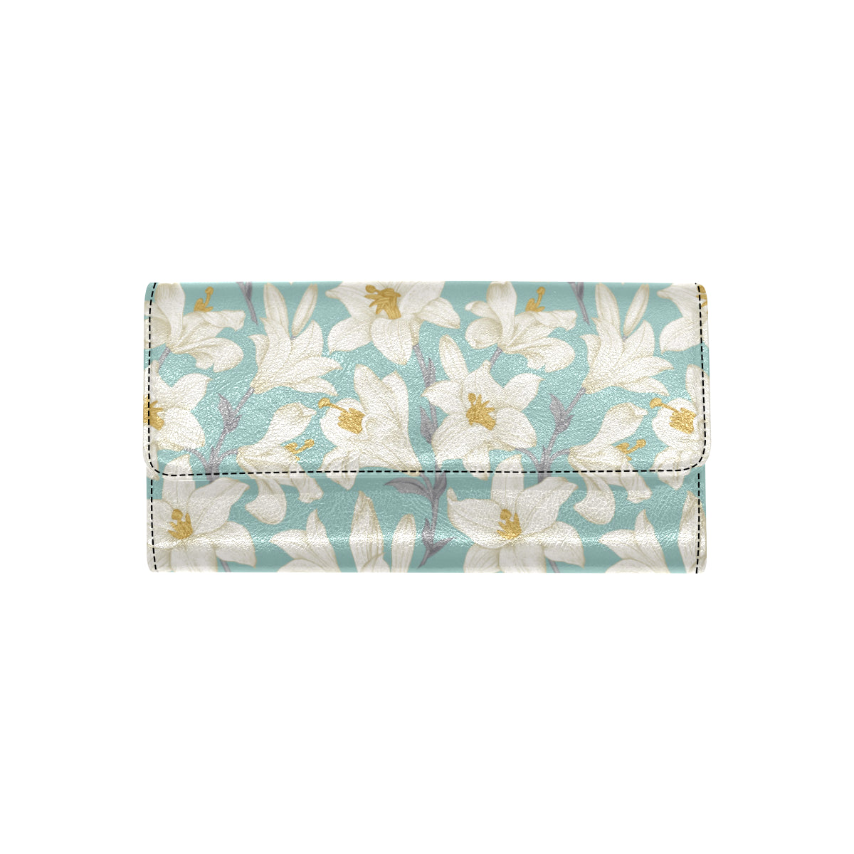 Lily Pattern Print Design 02 Women's Trifold Wallet