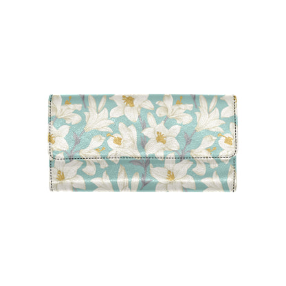 Lily Pattern Print Design 02 Women's Trifold Wallet