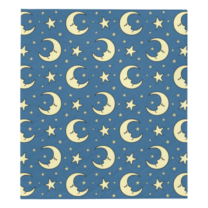 Moon Night Pattern Print Design 03 Premium Quilt