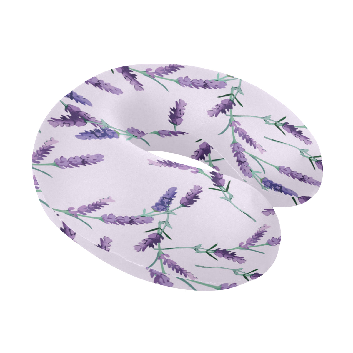 Lavender Pattern Print Design 02 U-Shaped Travel Neck Pillow