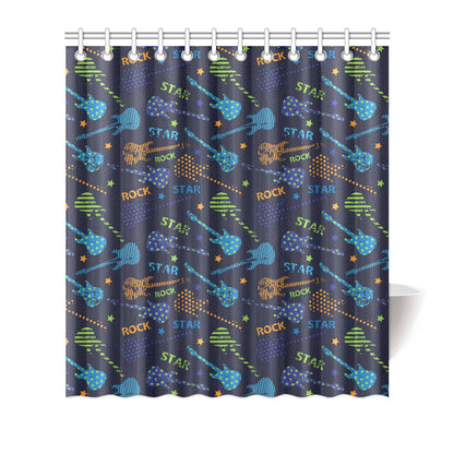 Rock and Roll Pattern Print Design A04 Shower Curtain