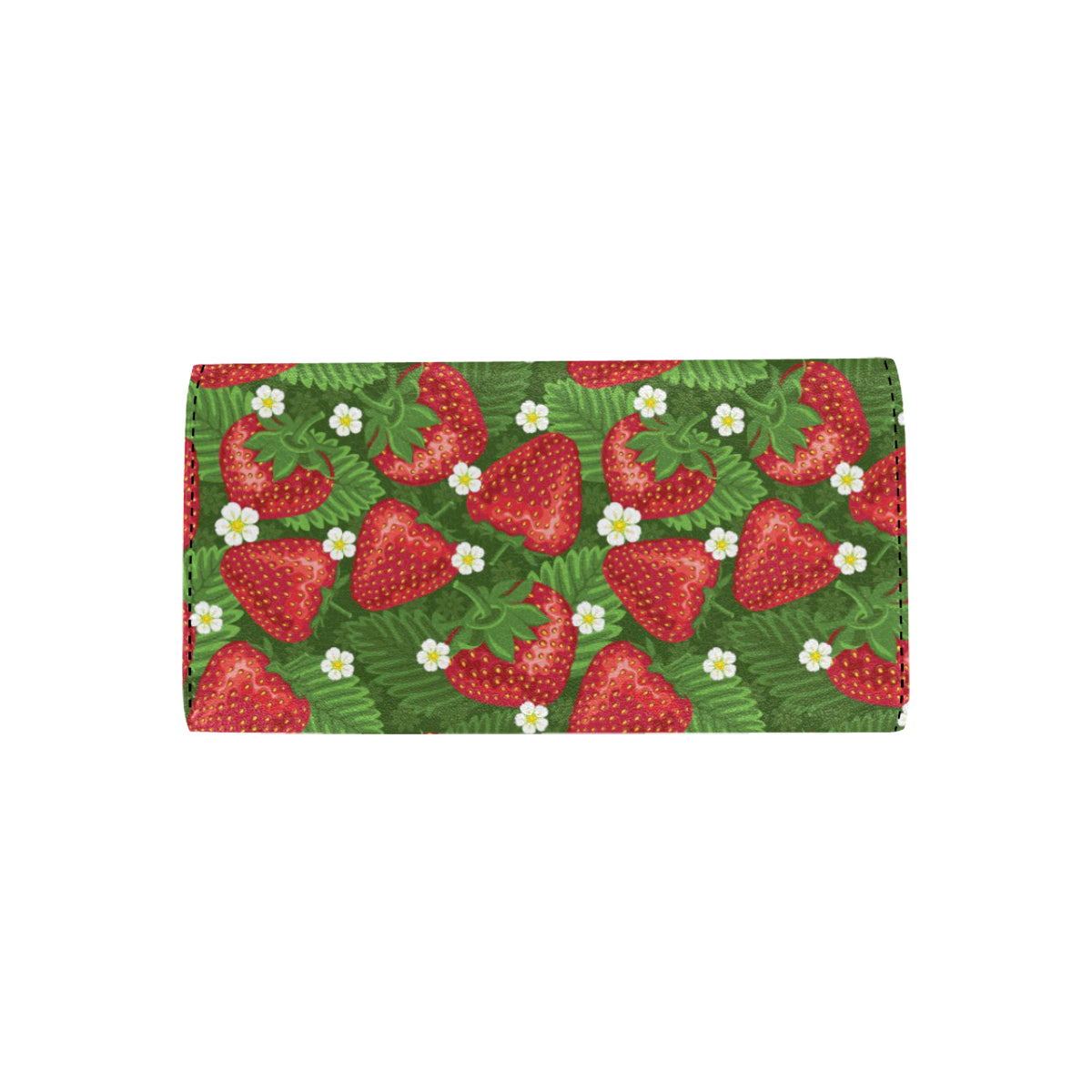 Strawberry Pattern Print Design SB05 Women's Trifold Wallet