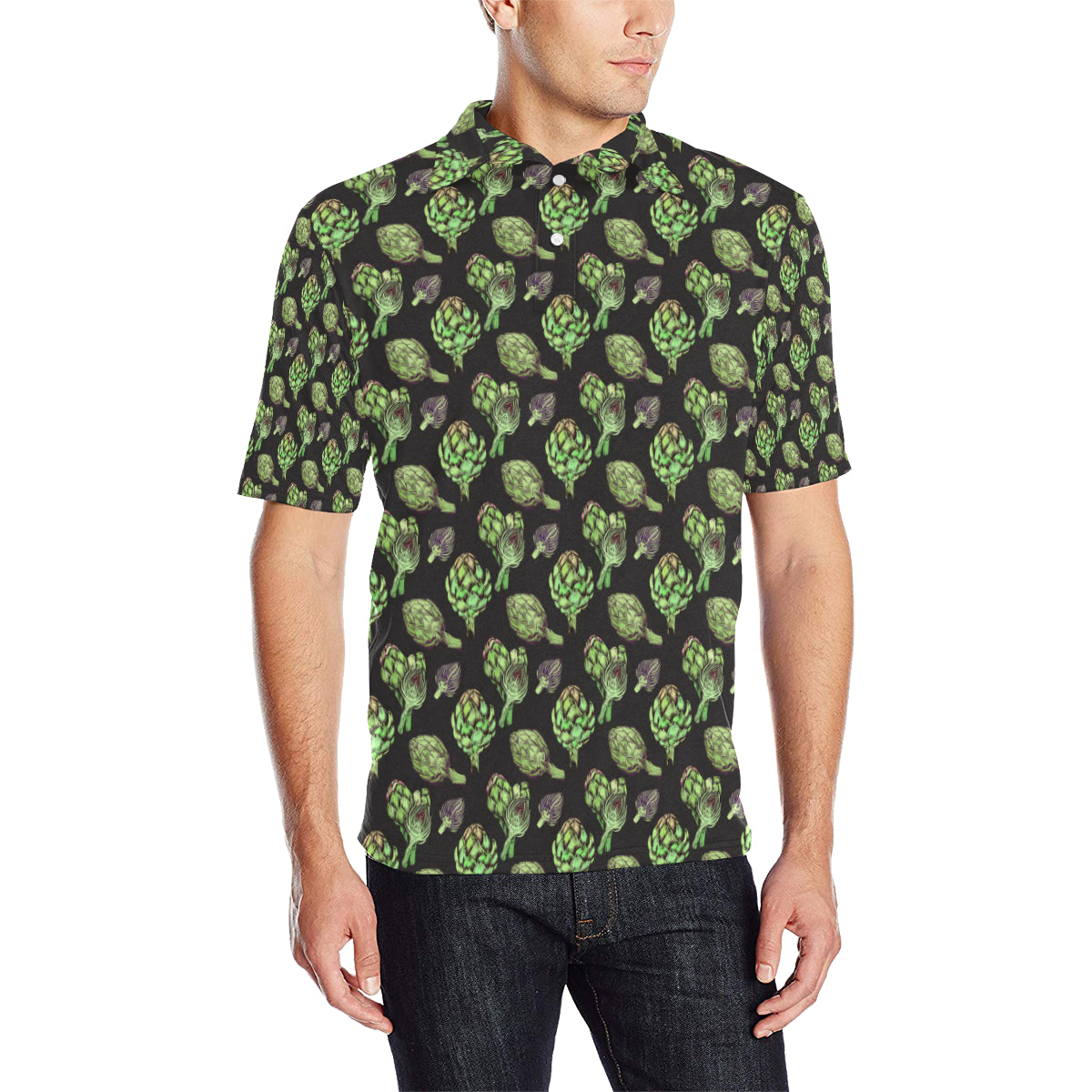 Artichoke Pattern Print Design 02 Men Polo Shirt