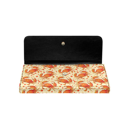 Crab Pattern Print Design 01 Women's Trifold Wallet