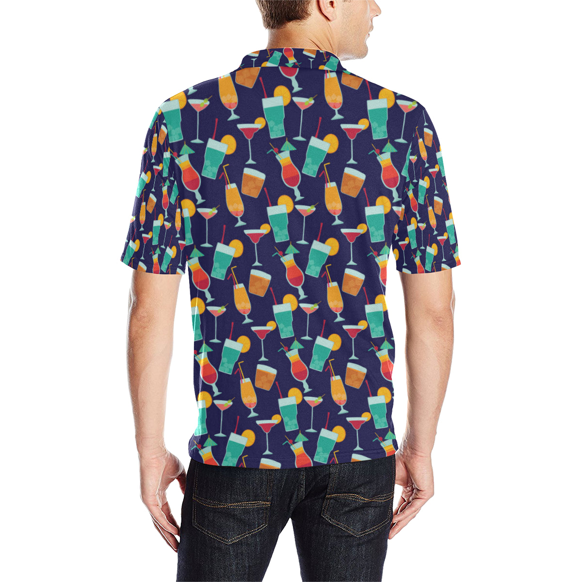 Cocktail Pattern Print Design 06 Men Polo Shirt