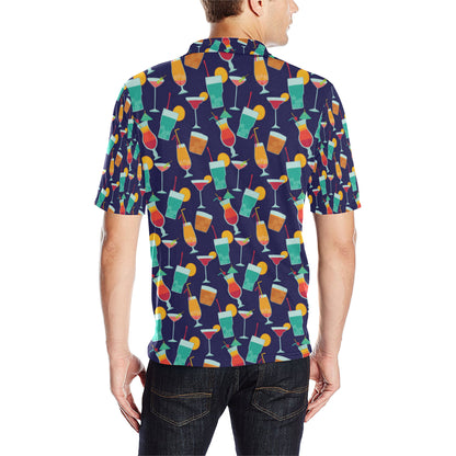 Cocktail Pattern Print Design 06 Men Polo Shirt