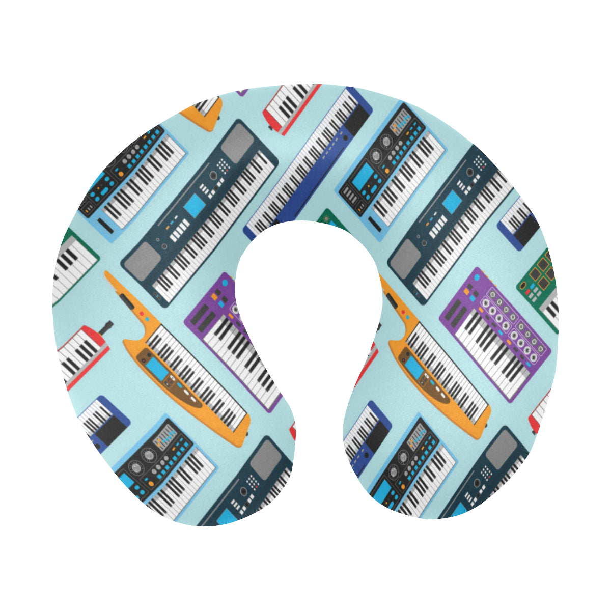 Synthesizer Pattern Print Design 02 U-Shaped Travel Neck Pillow