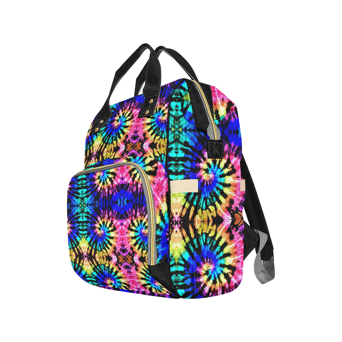 Tie Dye Rainbow Design Print Diaper Bag Backpack