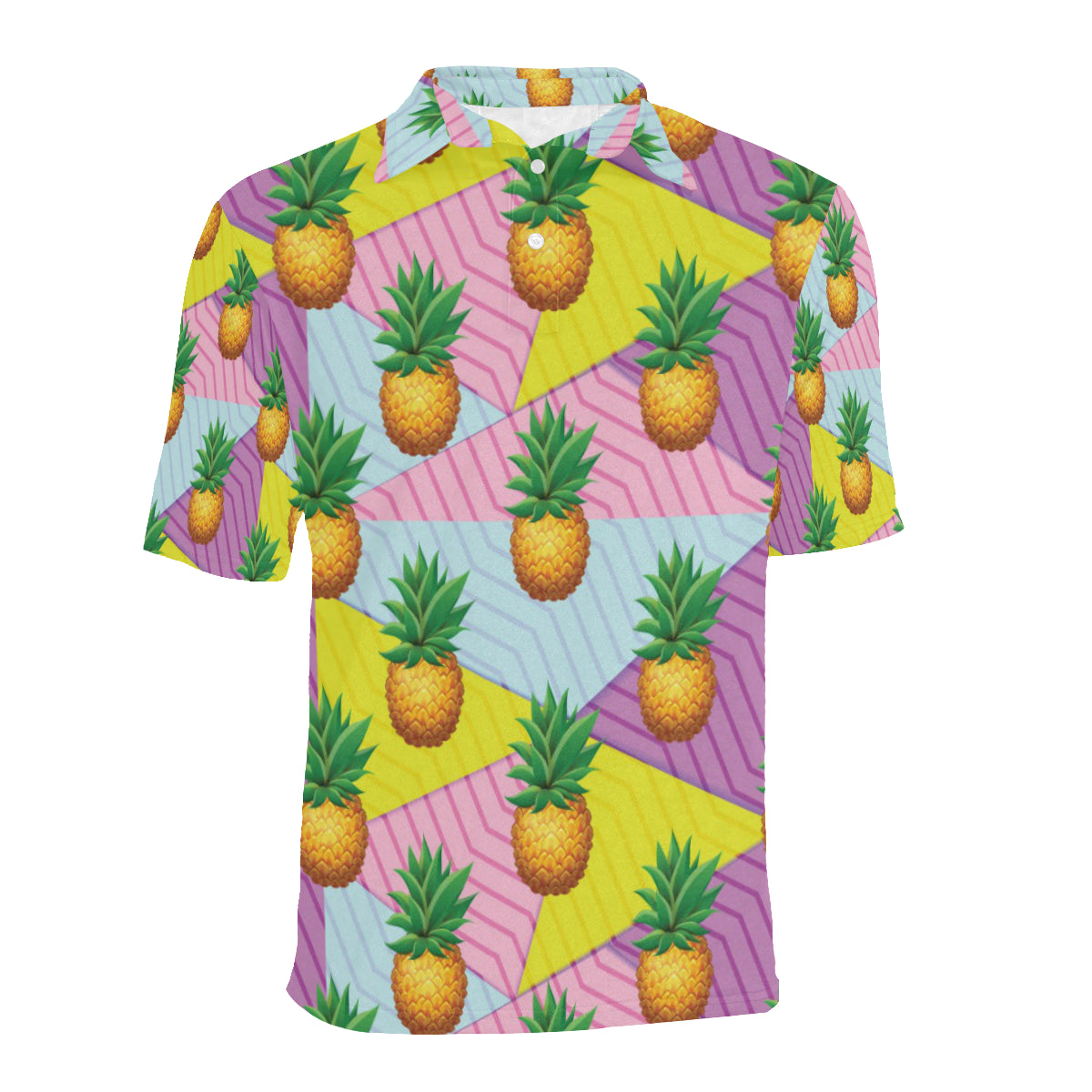 Pineapple Pattern Print Design PP05 Men Polo Shirt