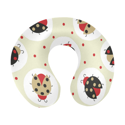Ladybug Pattern Print Design 03 U-Shaped Travel Neck Pillow