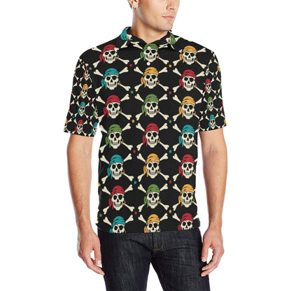 Pirate Pattern Print Design A01 Men Polo Shirt