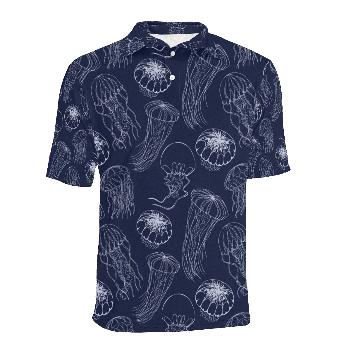 Jellyfish Pattern Print Design 05 Men Polo Shirt