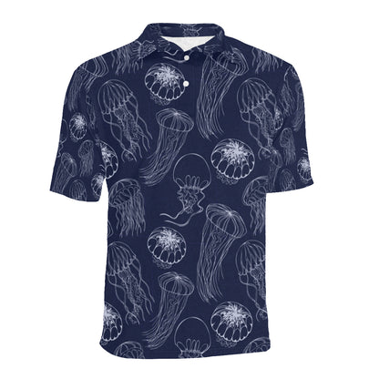 Jellyfish Pattern Print Design 05 Men Polo Shirt