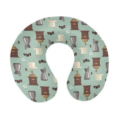 Coffee Pattern Print Design 04 U-Shaped Travel Neck Pillow