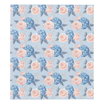 Hydrangea Pattern Print Design HD06 Premium Quilt