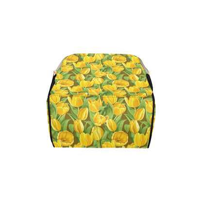 Tulip Yellow Pattern Print Design TP010 Diaper Bag Backpack