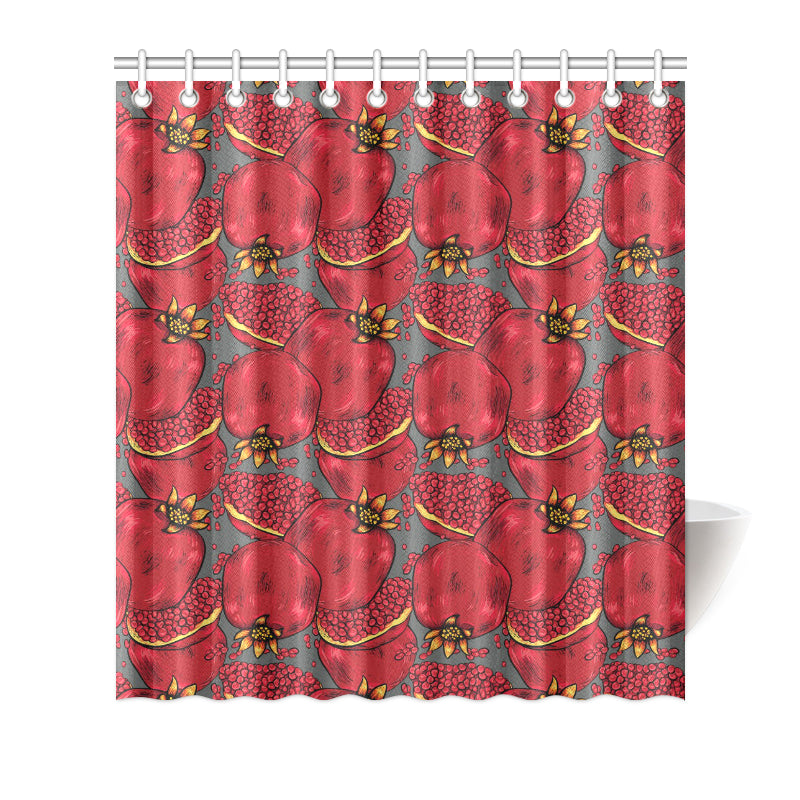 Pomegranate Pattern Print Design PG05 Shower Curtain