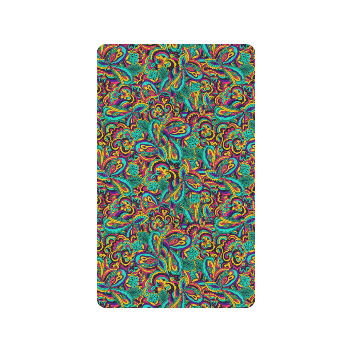 Psychedelic Trippy Floral Design Rubber Doormat