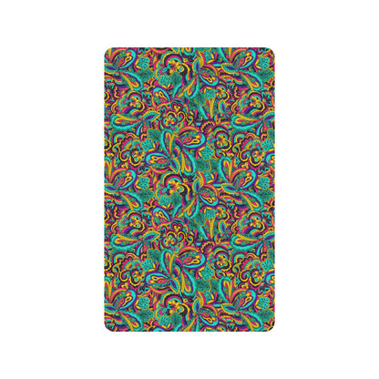 Psychedelic Trippy Floral Design Rubber Doormat