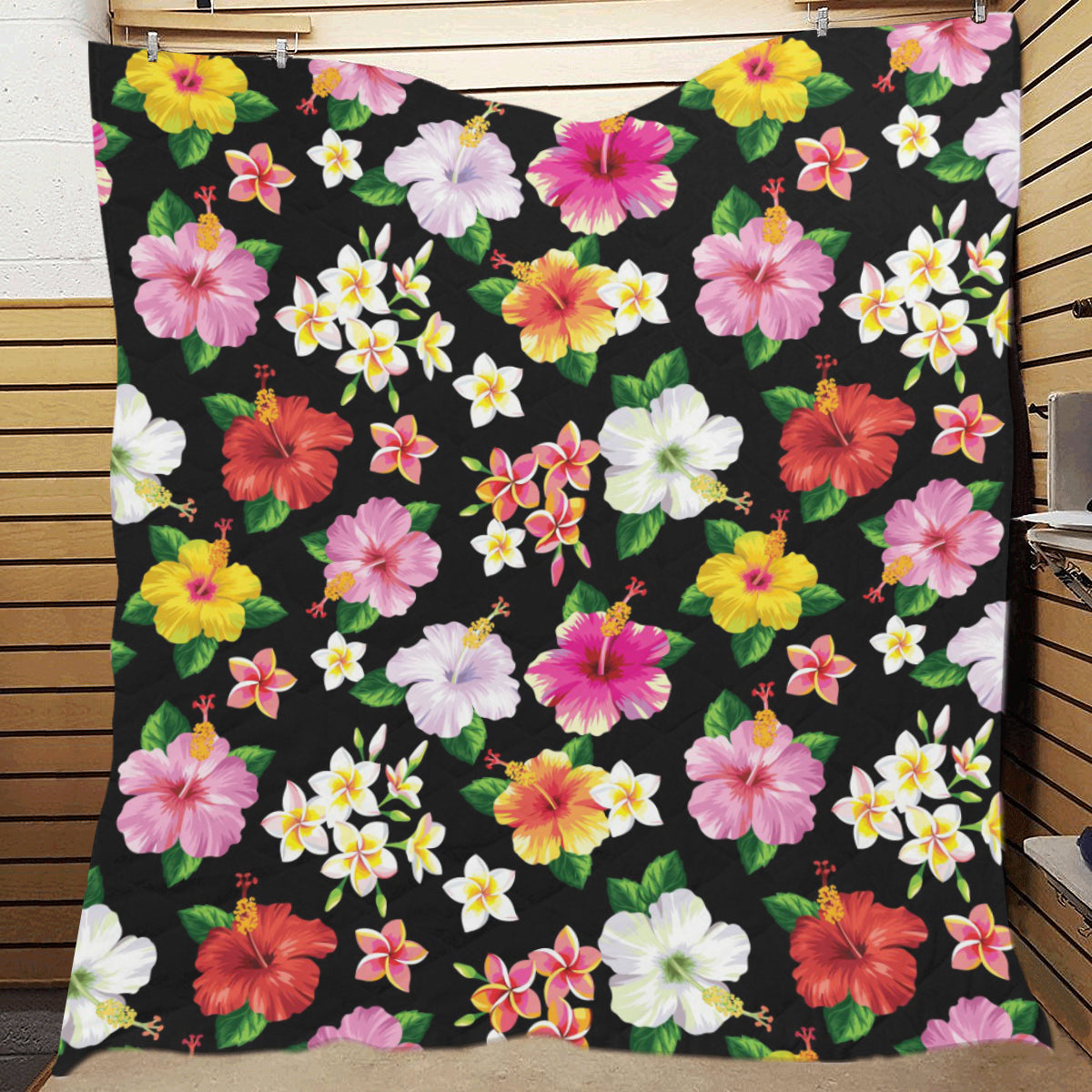 Hibiscus Pattern Print Design HB025 Premium Quilt