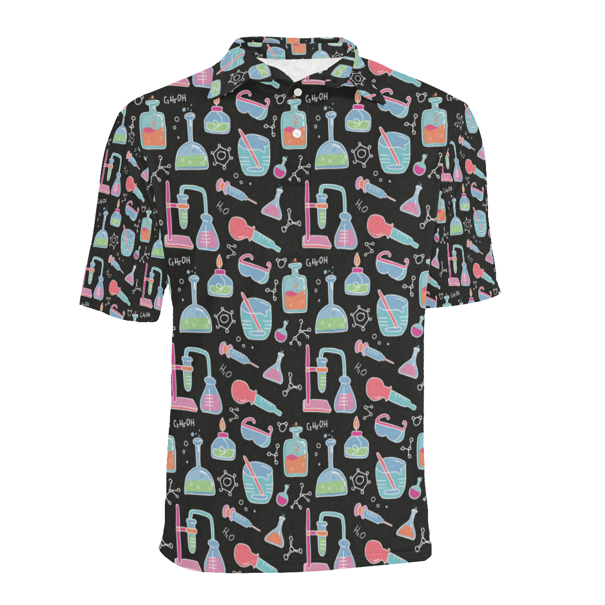 Chemical Pattern Print Design 06 Men Polo Shirt