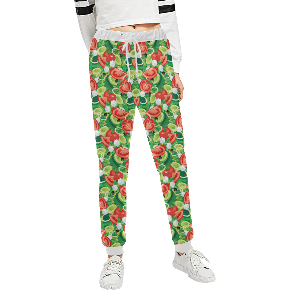 Vegan Salad Themed Design Print Unisex Sweatpants