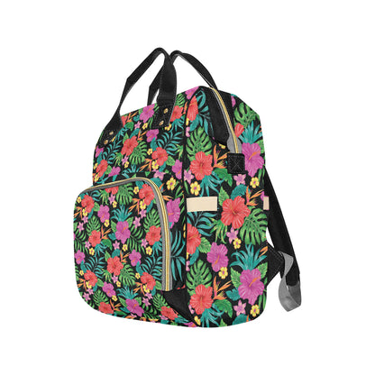 Hibiscus Red Hawaiian Flower Diaper Bag Backpack