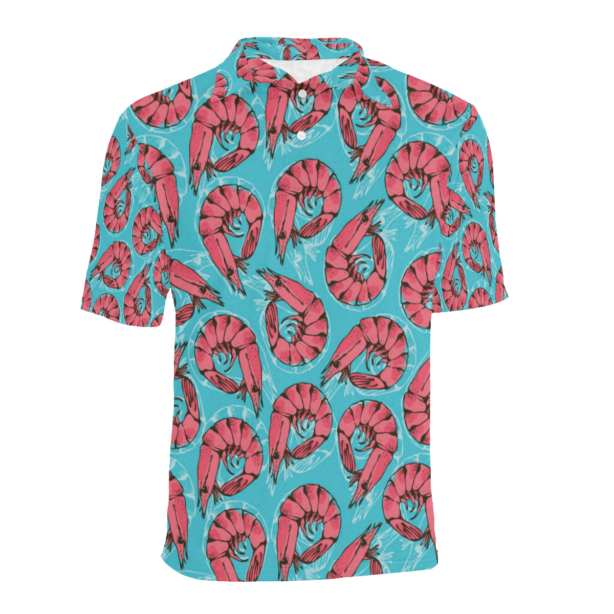 Prawn Pattern Print Design 01 Men Polo Shirt