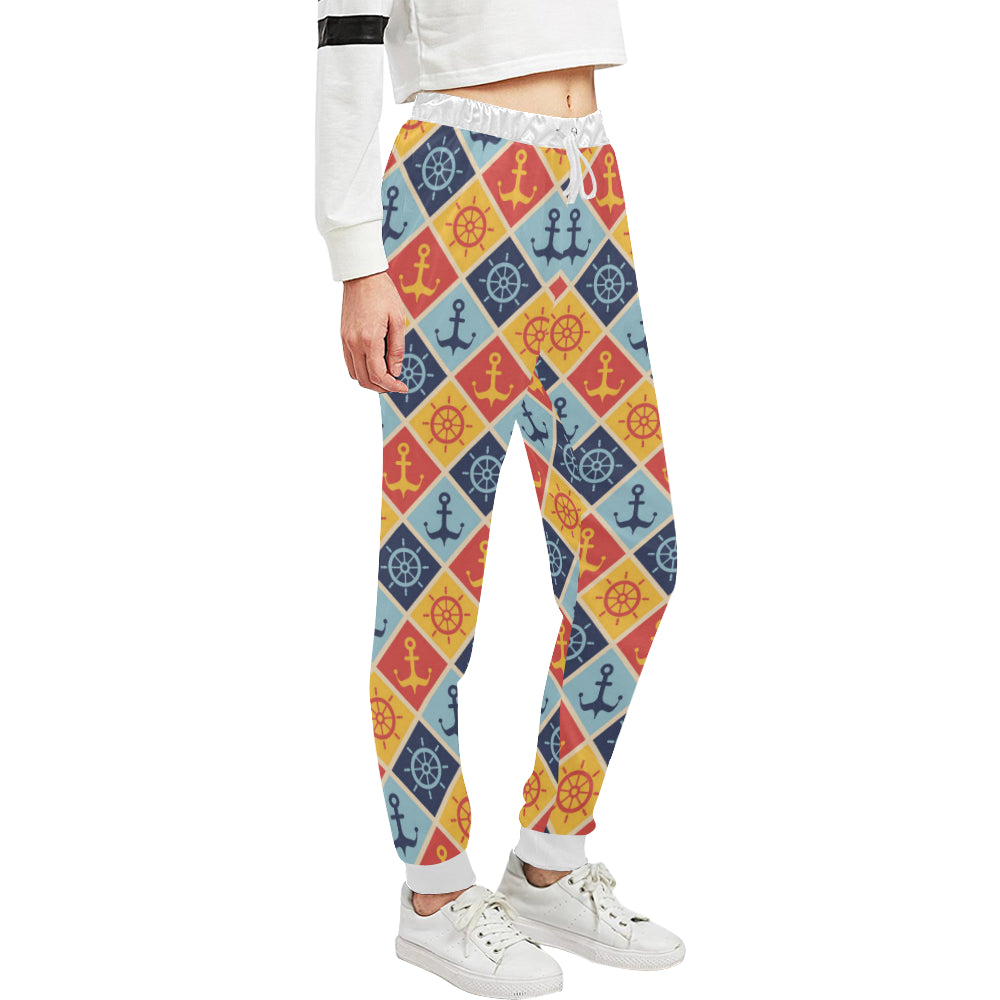 Nautical Pattern Design Themed Print Unisex Sweatpants