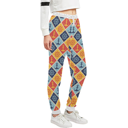 Nautical Pattern Design Themed Print Unisex Sweatpants