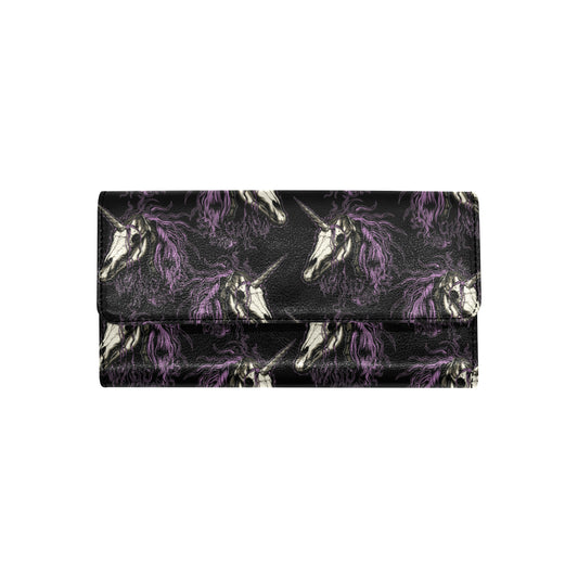 Unicorn Skull head Women's Trifold Wallet