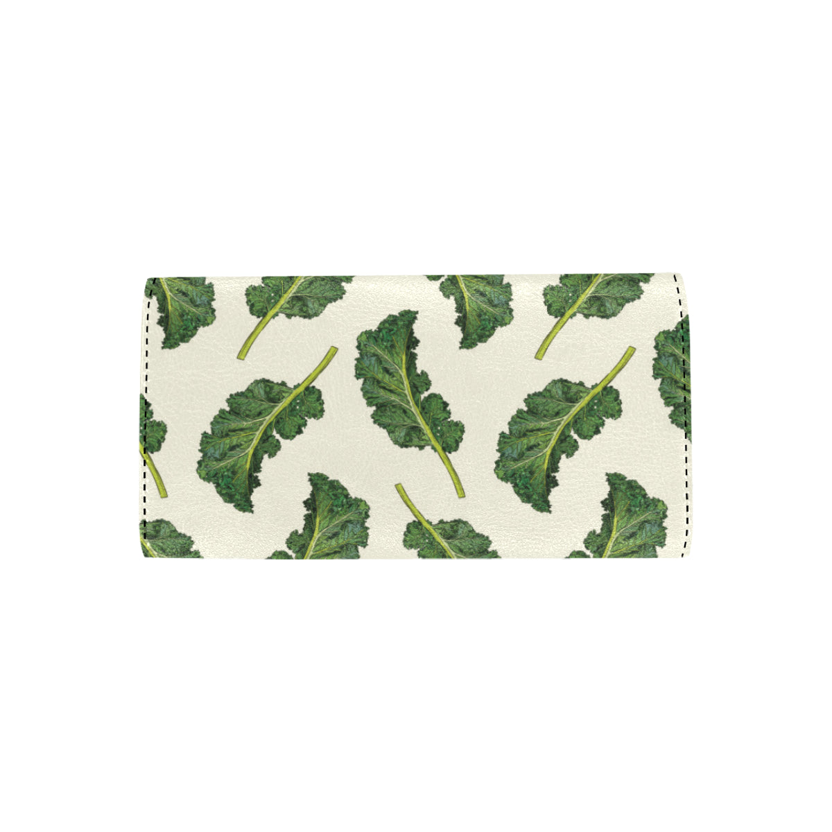 Kale Pattern Print Design 03 Women's Trifold Wallet