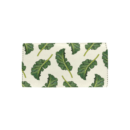 Kale Pattern Print Design 03 Women's Trifold Wallet