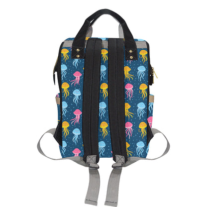 Jellyfish Pattern Print Design 04 Diaper Bag Backpack