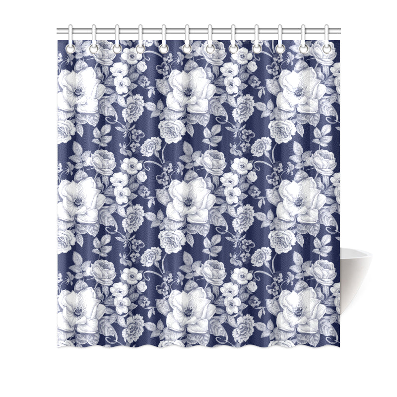 Floral Infrared Pattern Shower Curtain