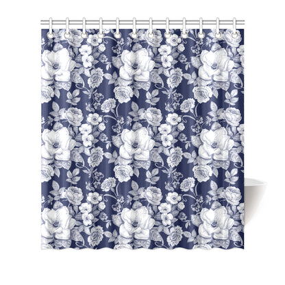 Floral Infrared Pattern Shower Curtain