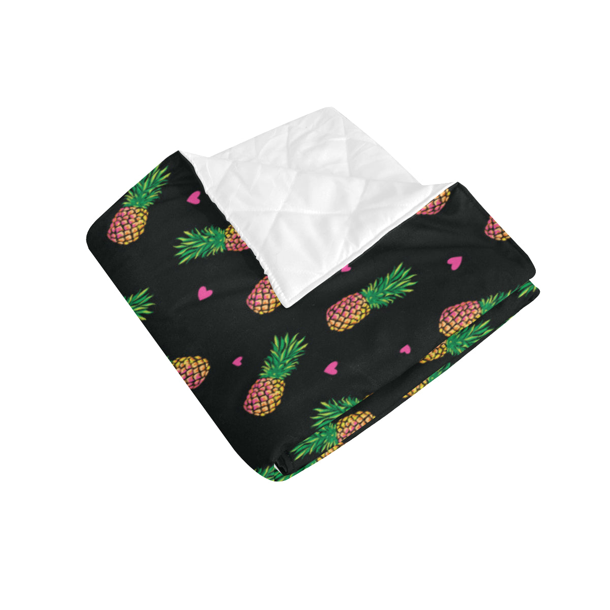 Neon Pineapple Pattern Print Design A04 Premium Quilt