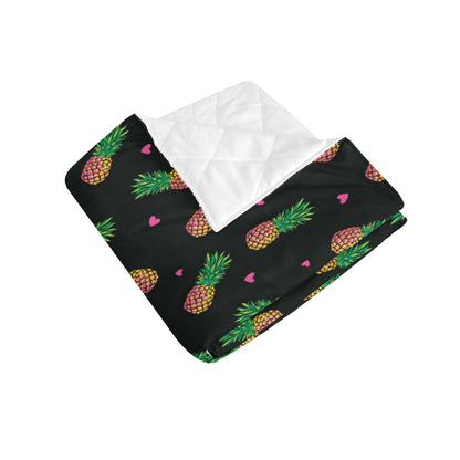 Neon Pineapple Pattern Print Design A04 Premium Quilt