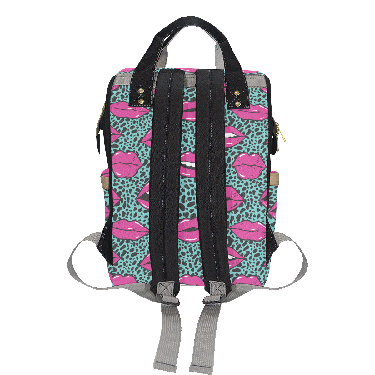 Lip Pattern Print Design 04 Diaper Bag Backpack