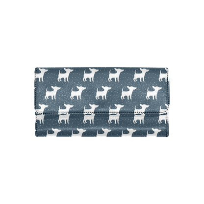 Chihuahua Pattern Print Design 03 Women's Trifold Wallet