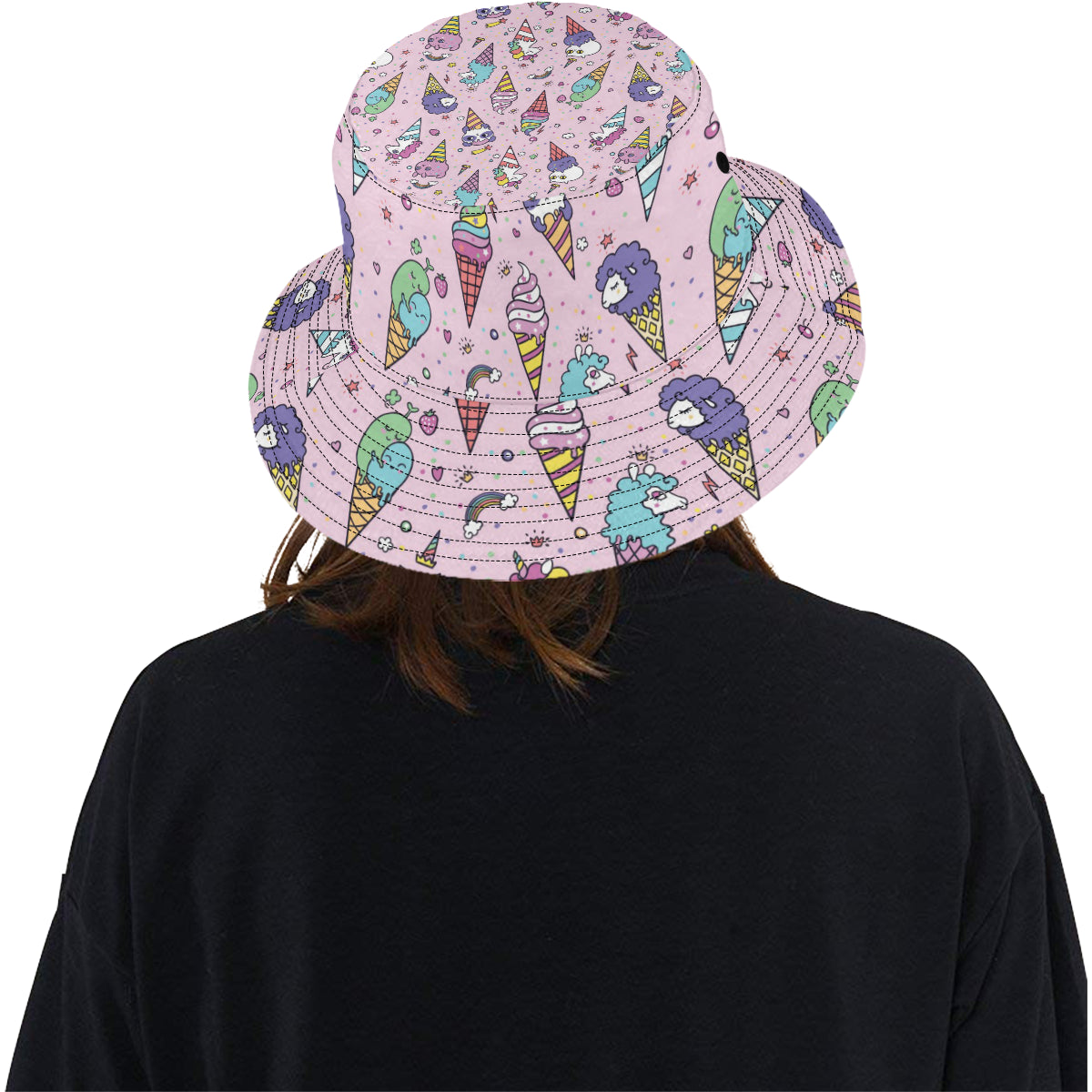 Ice Cream Pattern Print Design IC05 Unisex Bucket Hat
