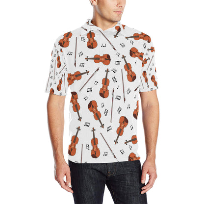 Violin Pattern Print Design 02 Men Polo Shirt