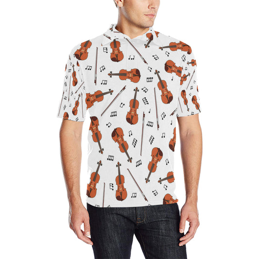 Violin Pattern Print Design 02 Men Polo Shirt