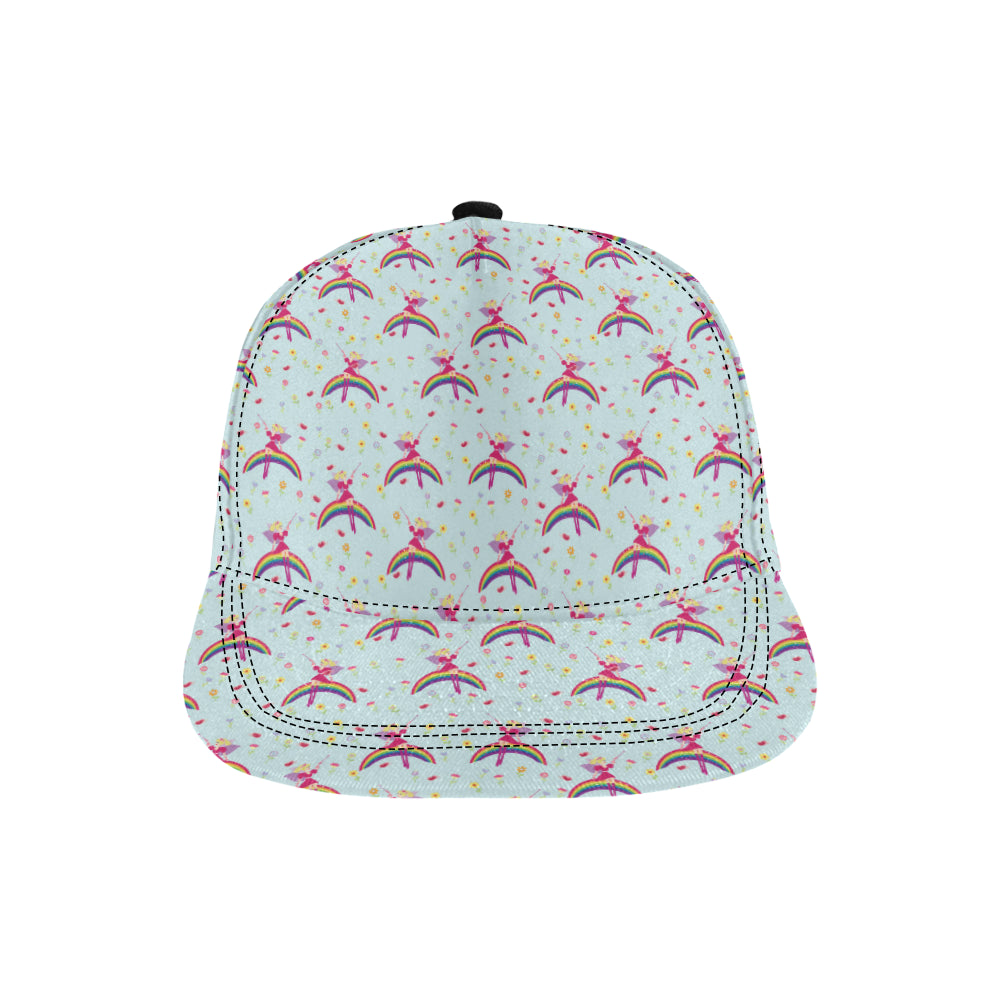 Fairy with Rainbow Print Pattern Snapback Cap