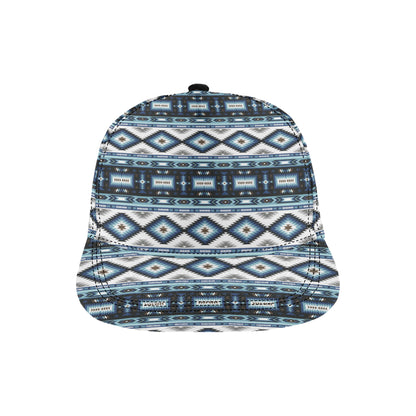 Navajo Dark Blue Print Pattern Snapback Cap