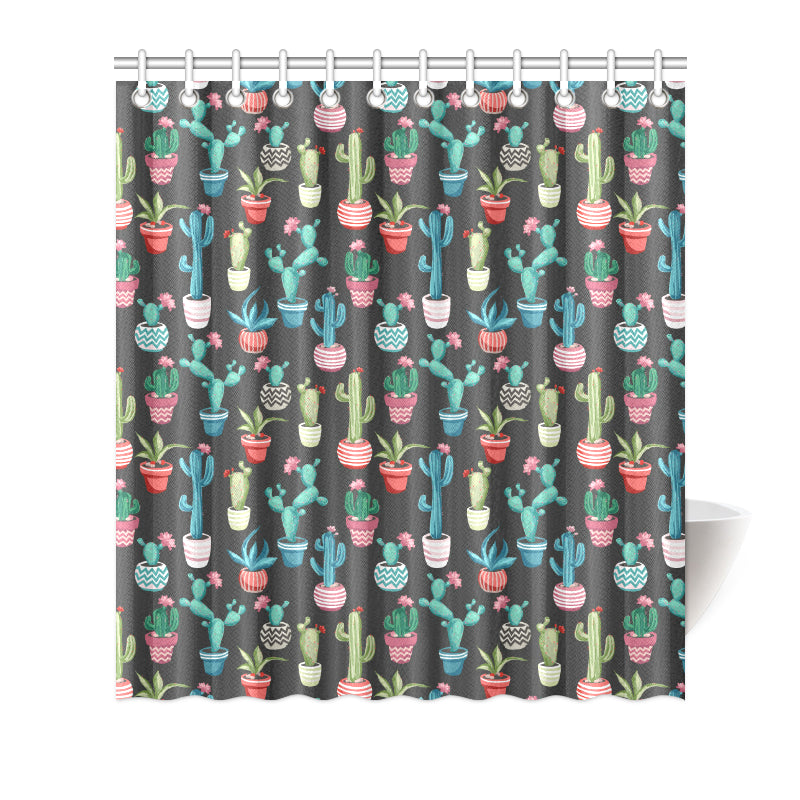 Cactus Pattern Print Design 02 Shower Curtain