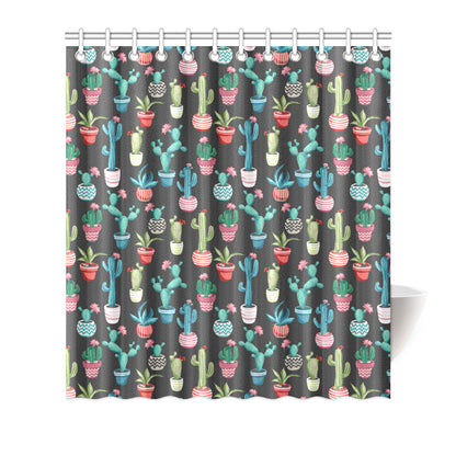 Cactus Pattern Print Design 02 Shower Curtain