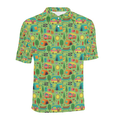 Camping Camper Pattern Print Design 04 Men Polo Shirt