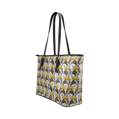 Eagles Head Pattern Leather Tote Bag